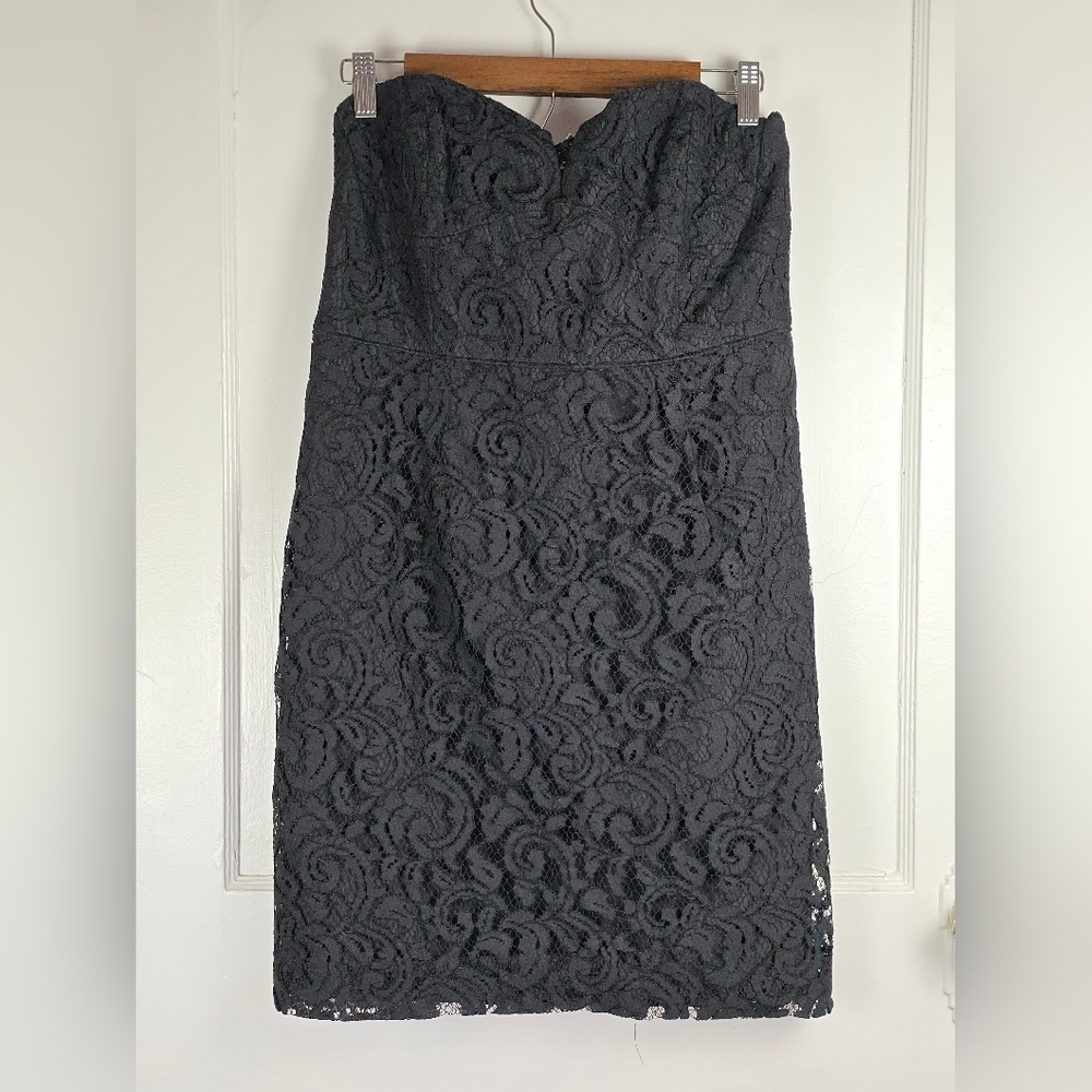 J.Crew Strapless Lace Little Black Dress 12